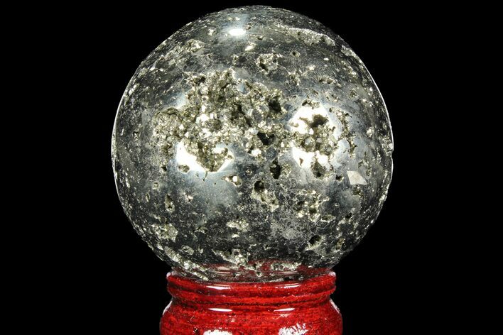 Polished Pyrite Sphere - Peru #98006